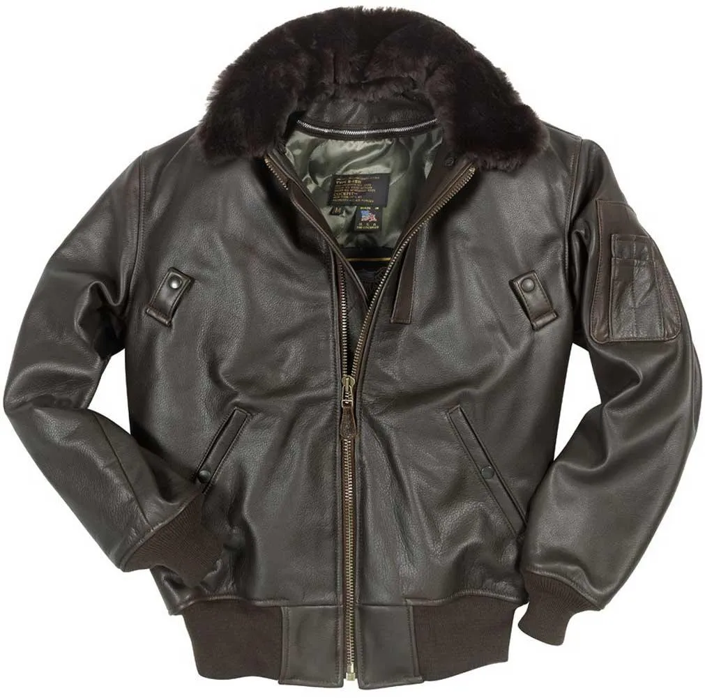 Cockpit USA Mens B-15 Cowhide Flight Jacket - Brown