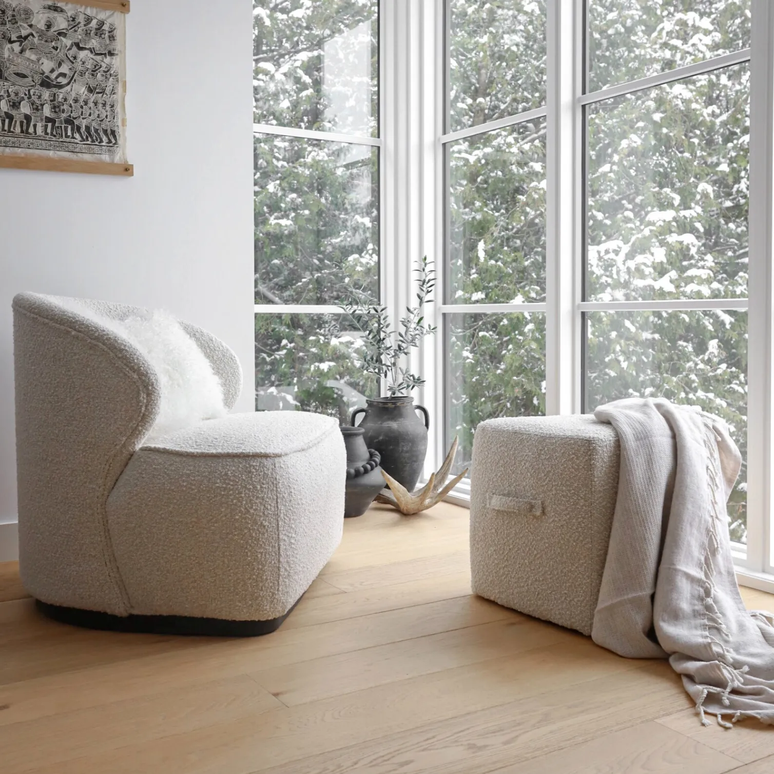 Cocoon Ivory Boucle Chair