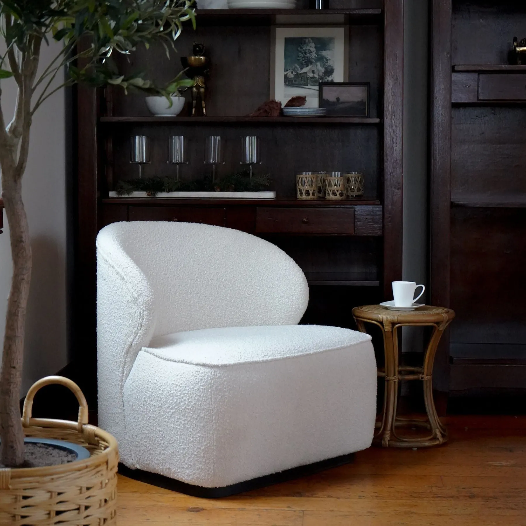 Cocoon Ivory Boucle Chair