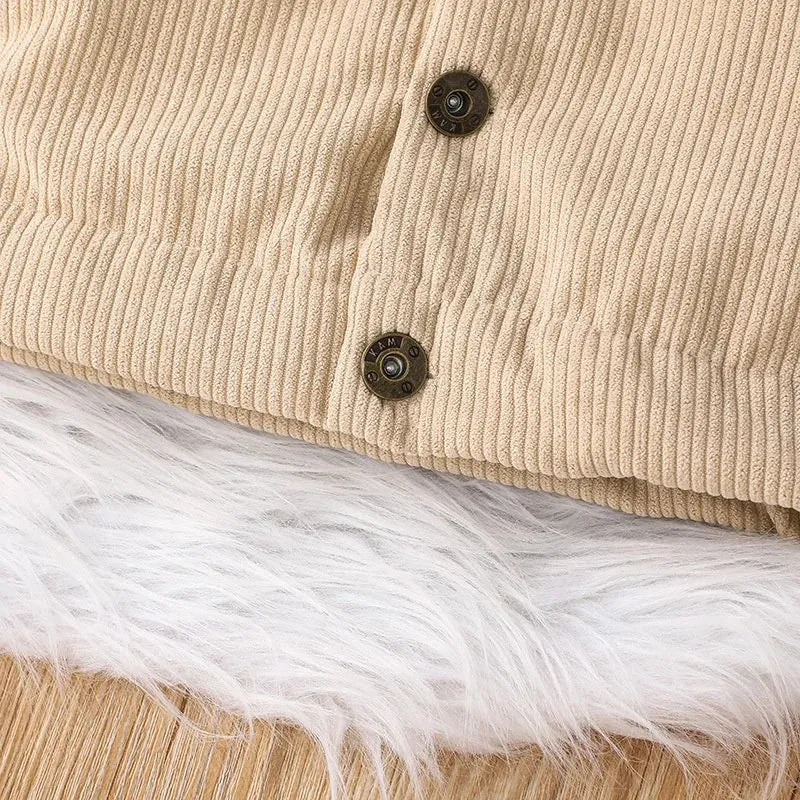 Corduroy Jacket With Fur Collar