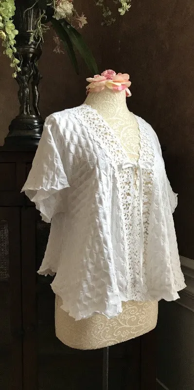 Cotton Bed Jacket Venise Lace Simple Pleasures Couture