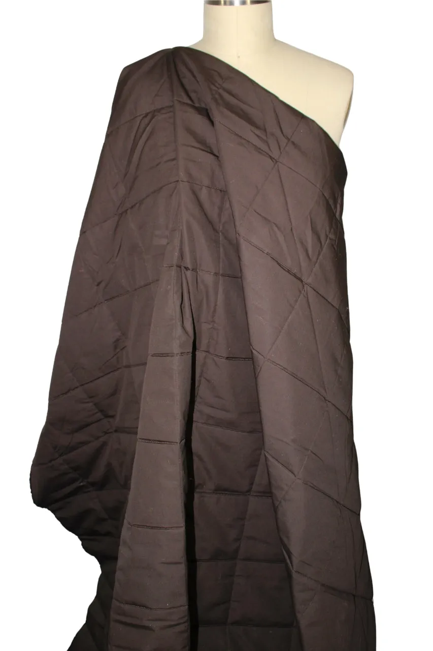 Double Faced Quilted Cotton Coating - Darkest Brown