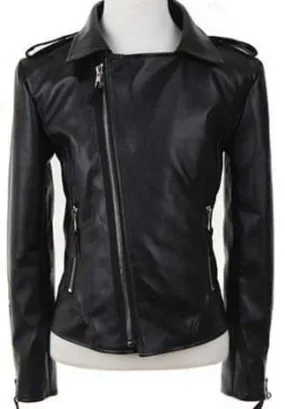 Elegant Fashion Leather Jacket For Women, Black Leather Jacket