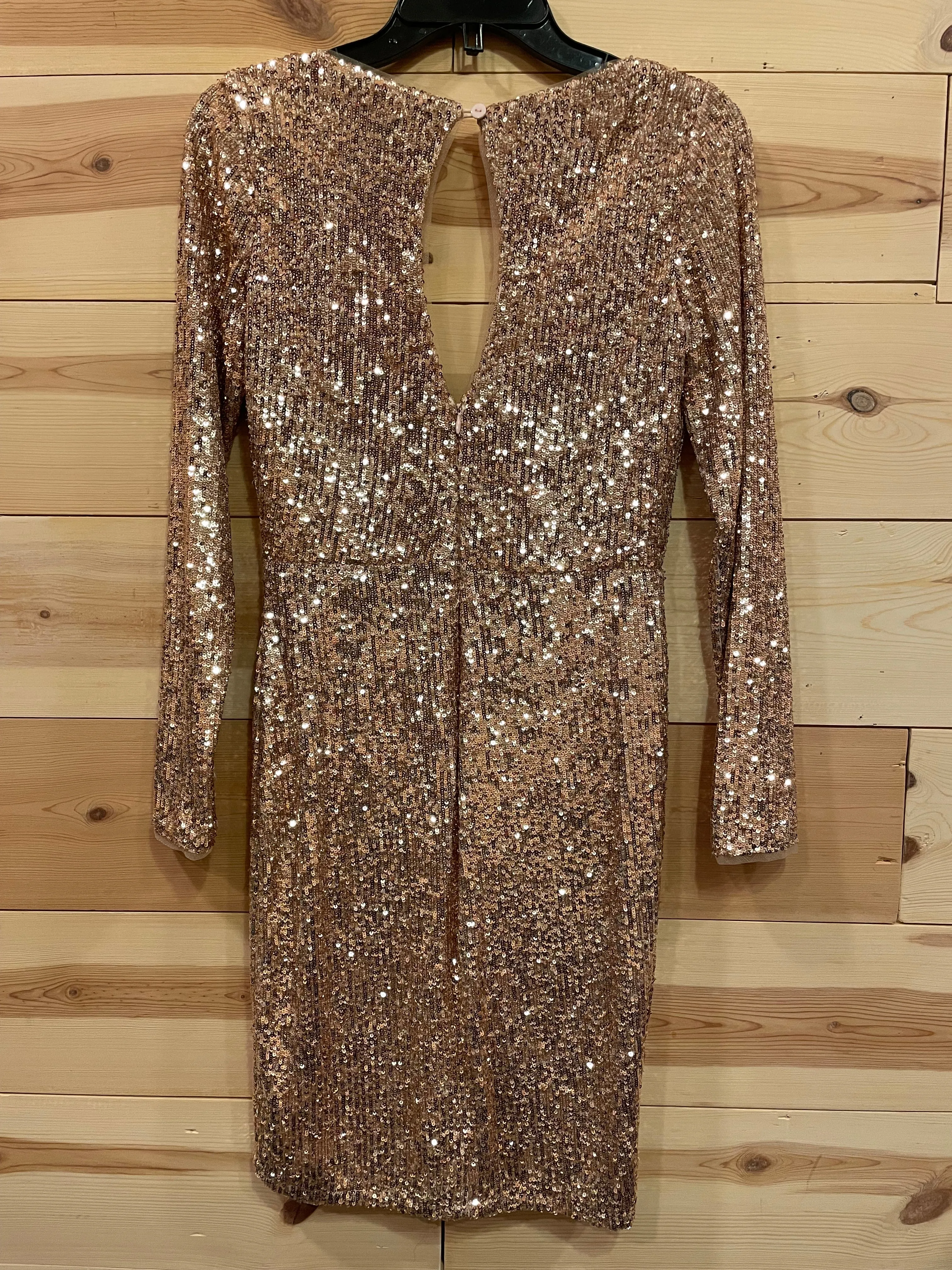 EVA Mendes Rosegold Sequence Dress Womens size Small NWT Formal