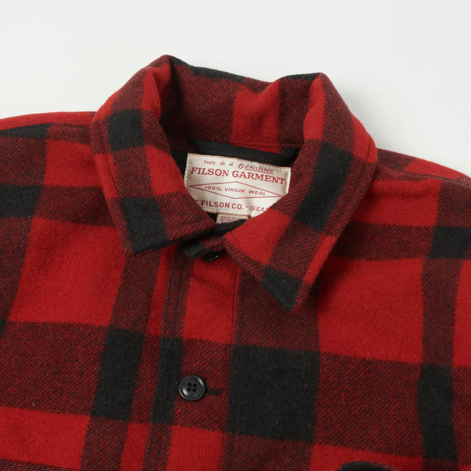 Filson Mackinaw Wool Cruiser Jacket - Red/Black