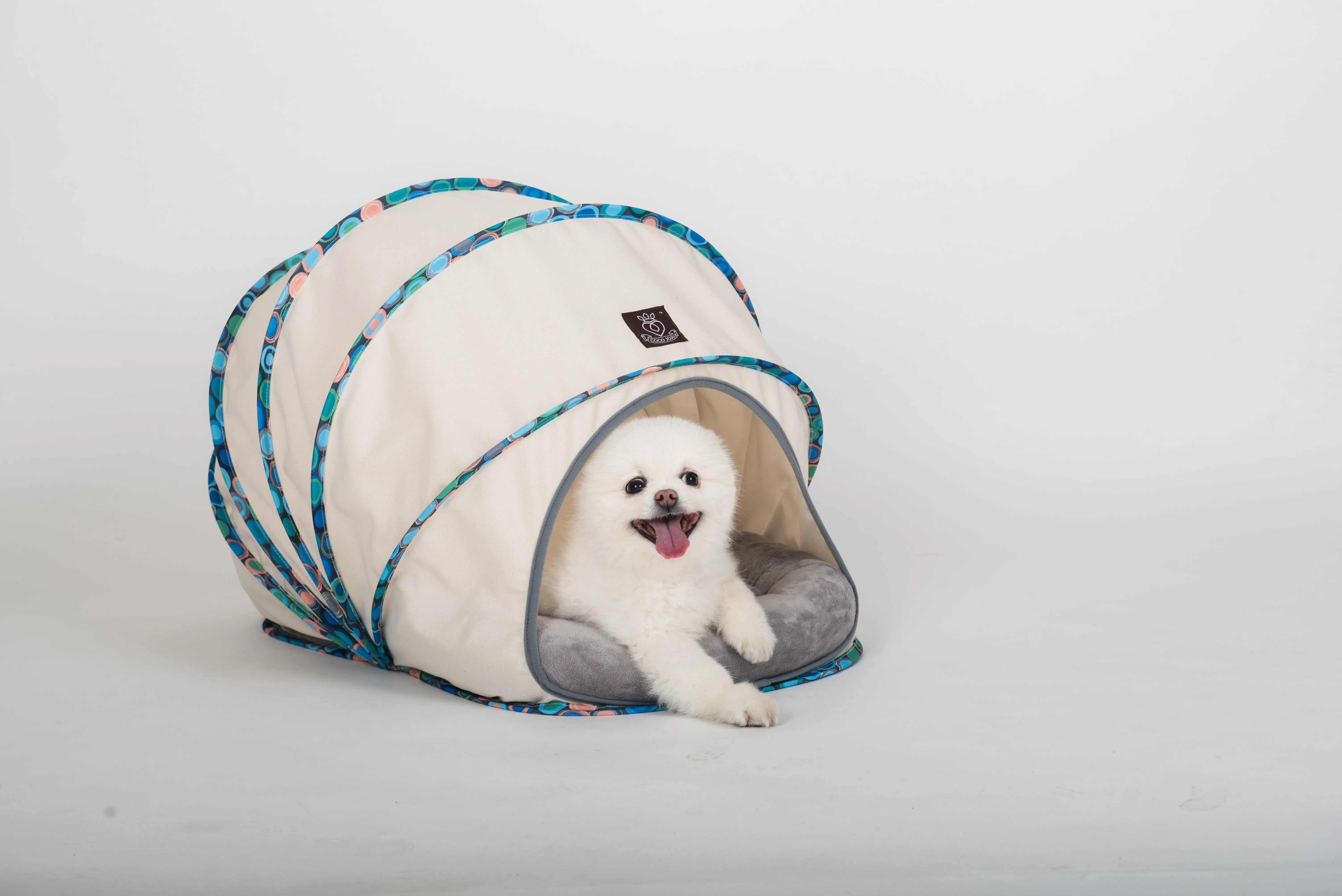 Foldable / Pop Up Cocoon Cave for Dogs, Cats and Companion Animals with Removable Cushion and Convenient Travel Carry Bag, Dog and Cat House with Bed