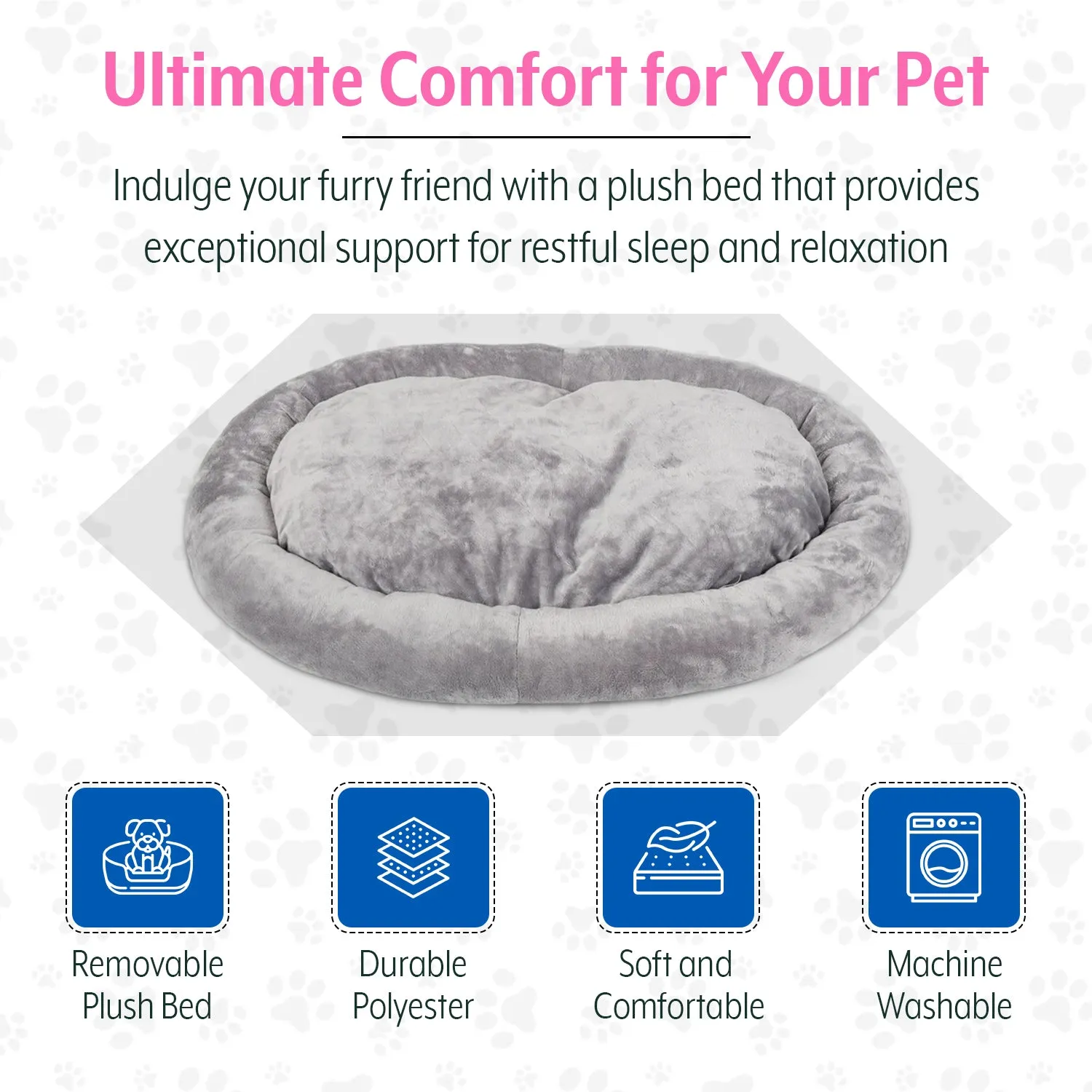 Foldable / Pop Up Cocoon Cave for Dogs, Cats and Companion Animals with Removable Cushion and Convenient Travel Carry Bag, Dog and Cat House with Bed