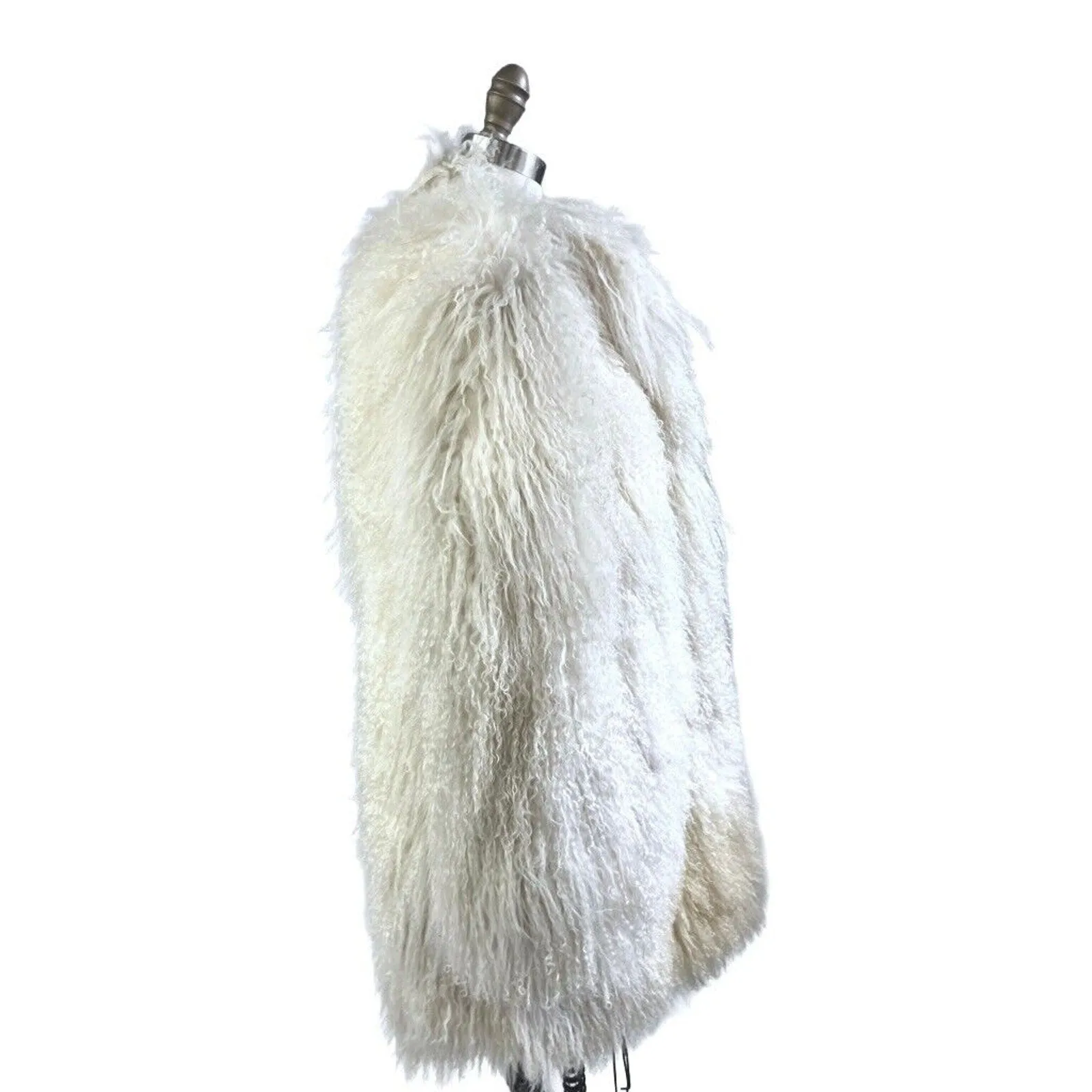 Genuine Mongolian Shearling Tibetan Fur Coat Jacket Stroller M   Hat VTG Mob Wif