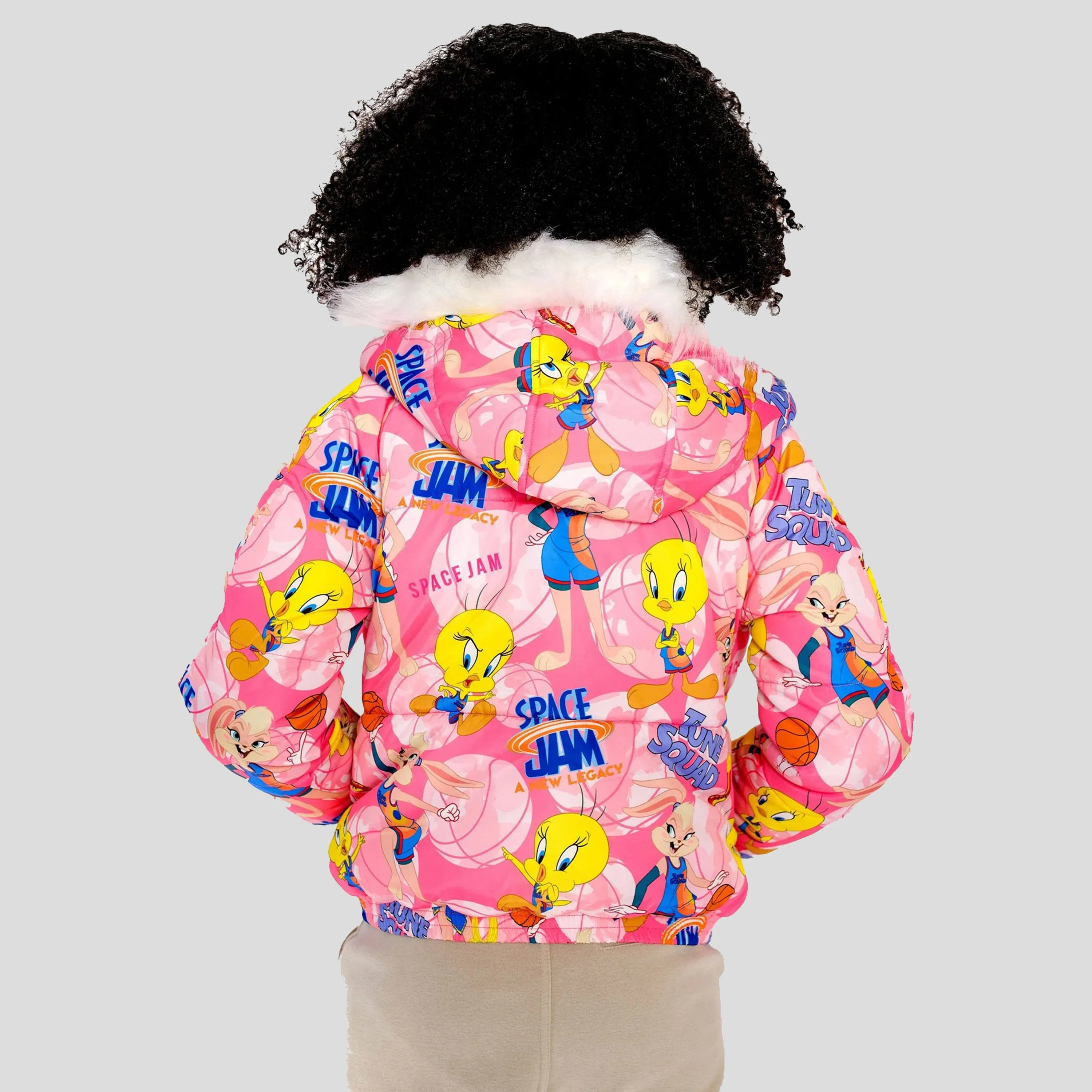 Girl's Heavy Quilted Puffer in New Looney Mash Jacket - FINAL SALE