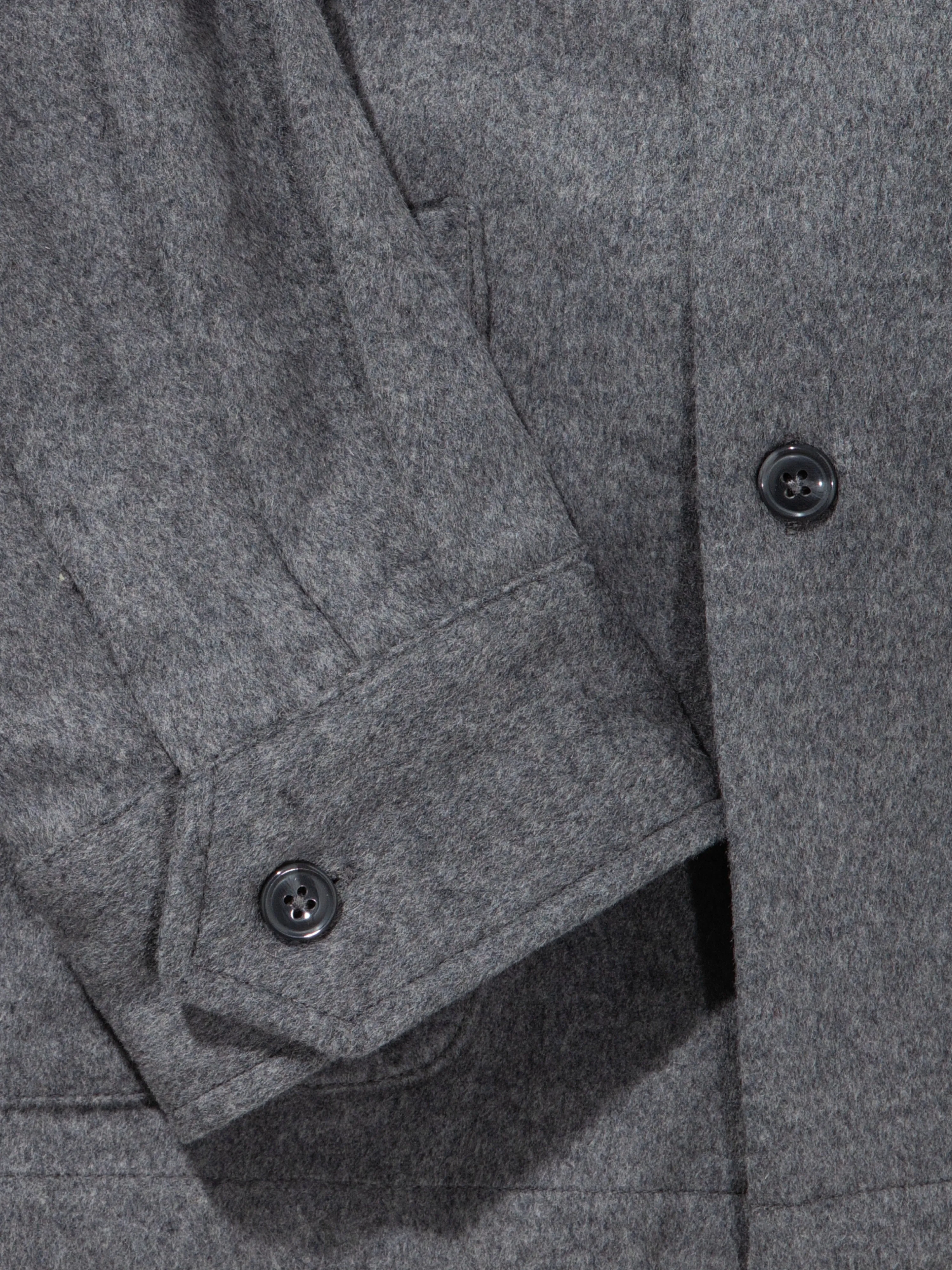 Grey Cashmere Wool Shirt Jacket