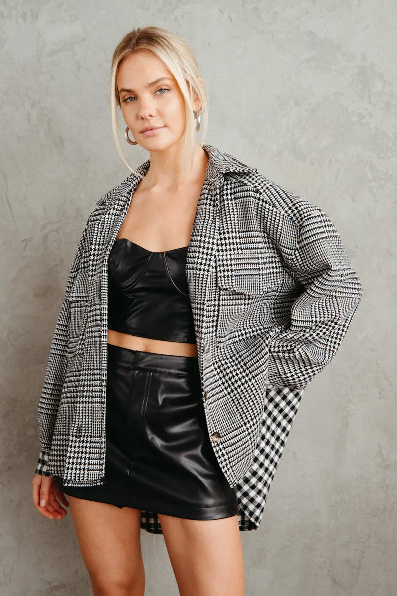 Helena Houndstooth Shacket