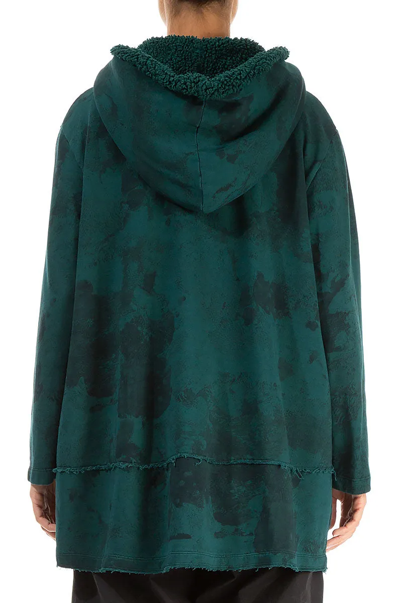 Hooded Emerald Marble Cotton Jacket