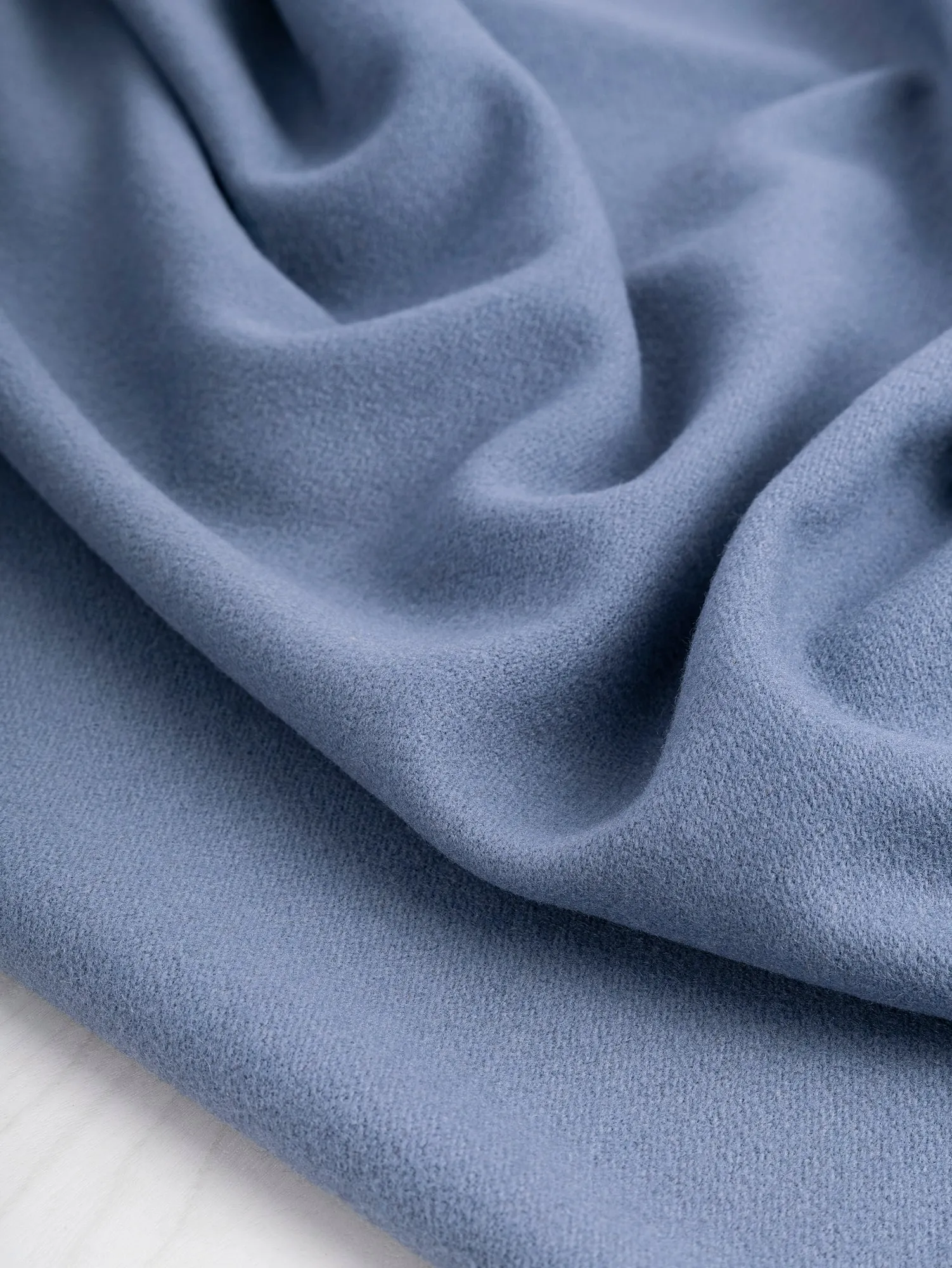 Italian Wool Cashmere Blend Coating Deadstock - Steel Blue - Swatch