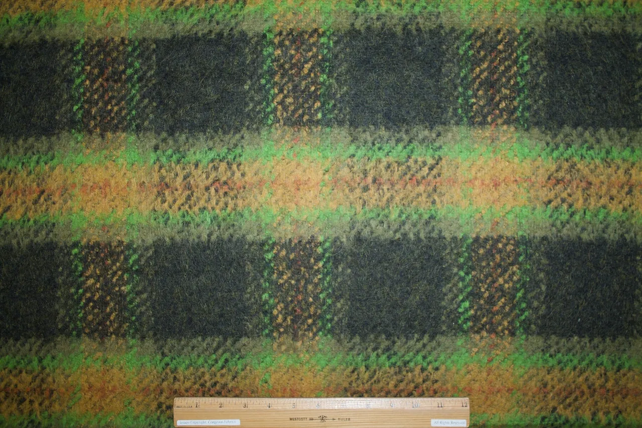 K@rl L@gerfeld Bold Plaid Mohair Coating - Green Tones