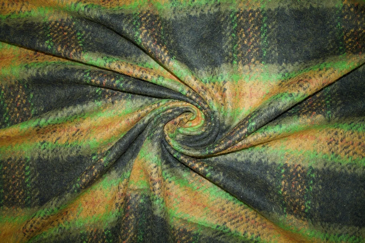 K@rl L@gerfeld Bold Plaid Mohair Coating - Green Tones