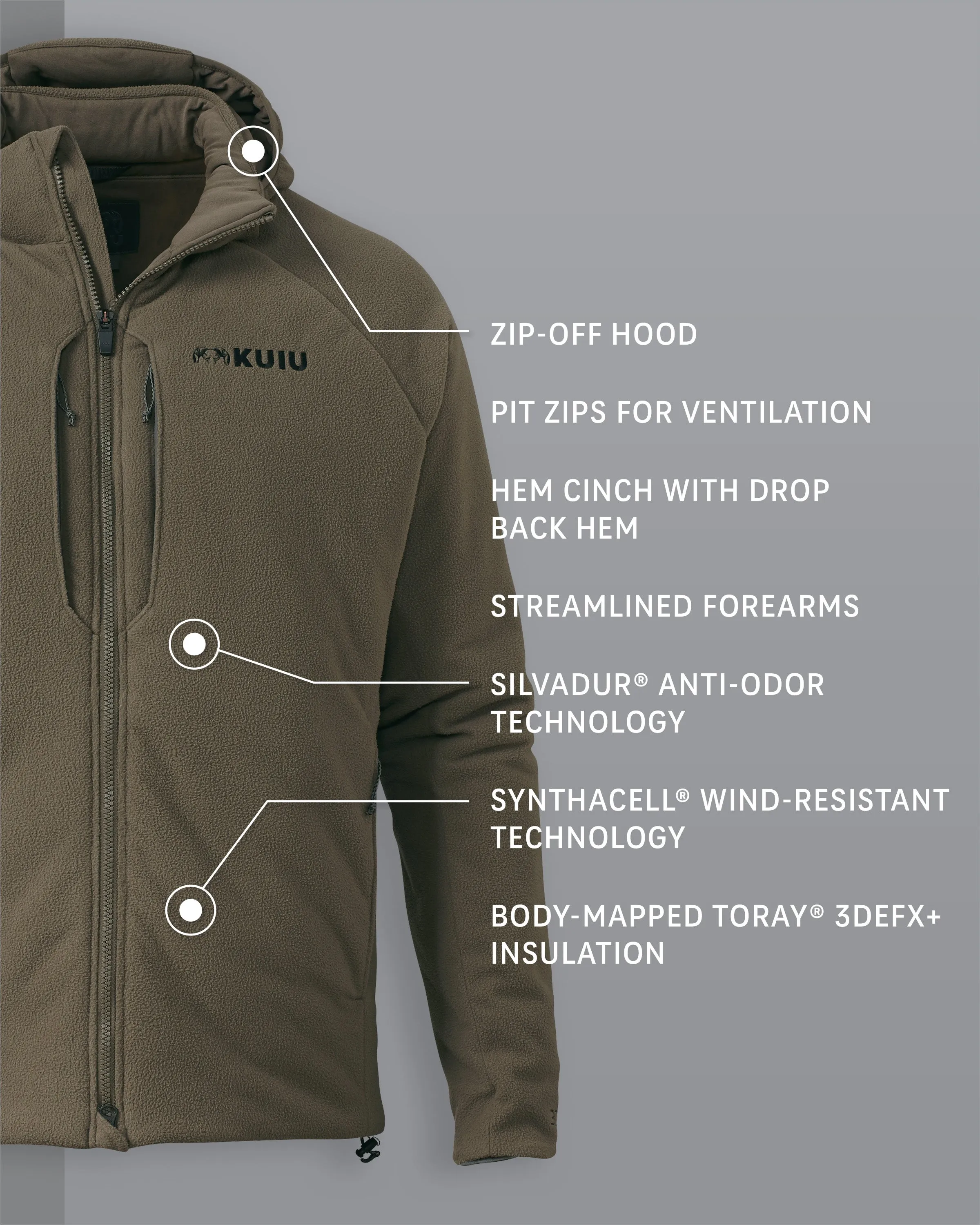 KUIU Proximity Hooded Insulated Jacket | Ash