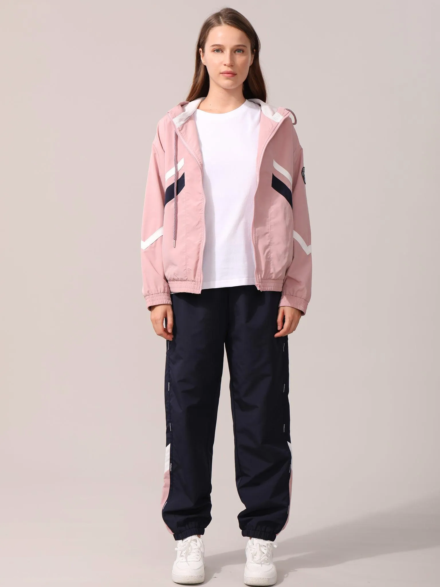 Leisure Colour Block Hooded Jacket