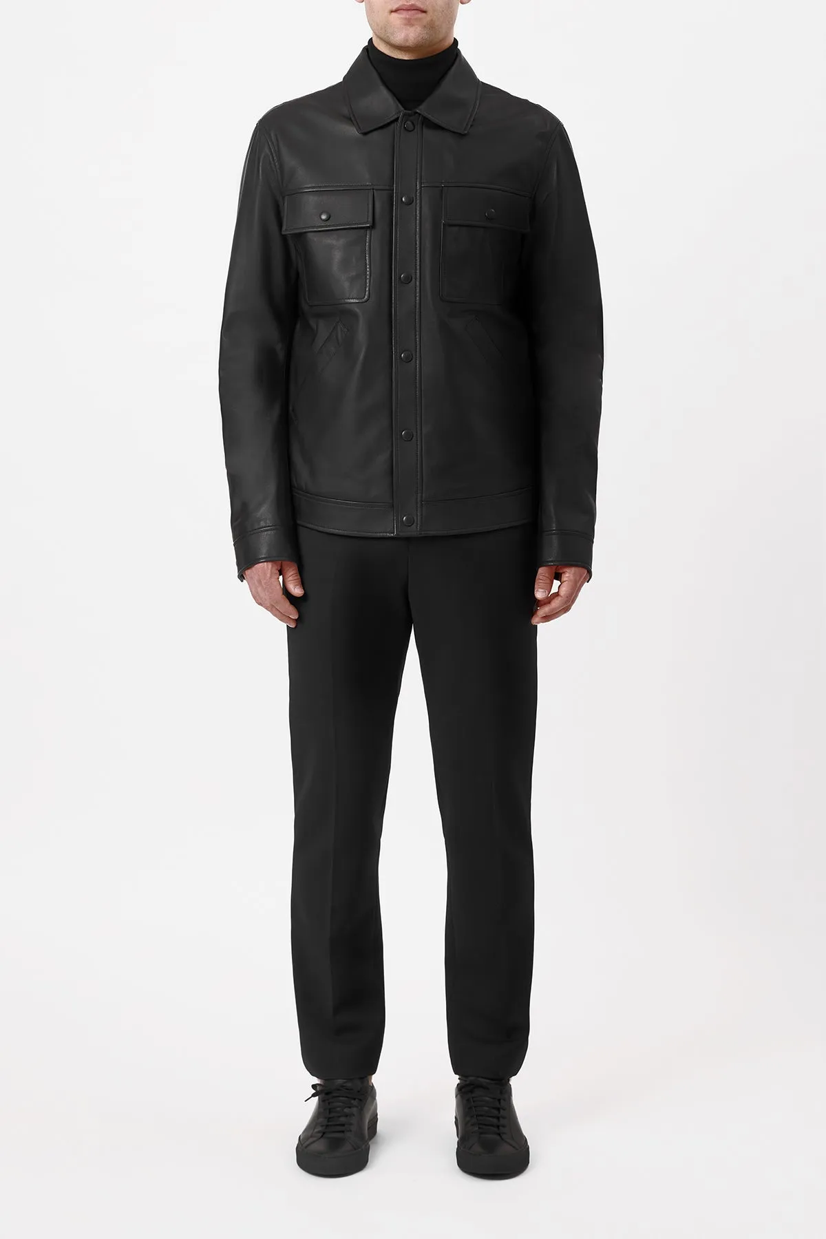 Levy Jacket in Black Nappa Leather