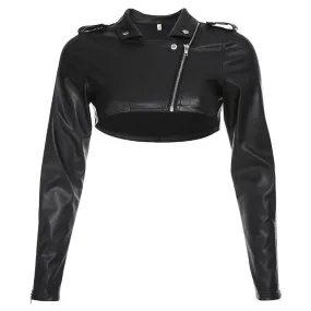 Locomotive short leather jacket