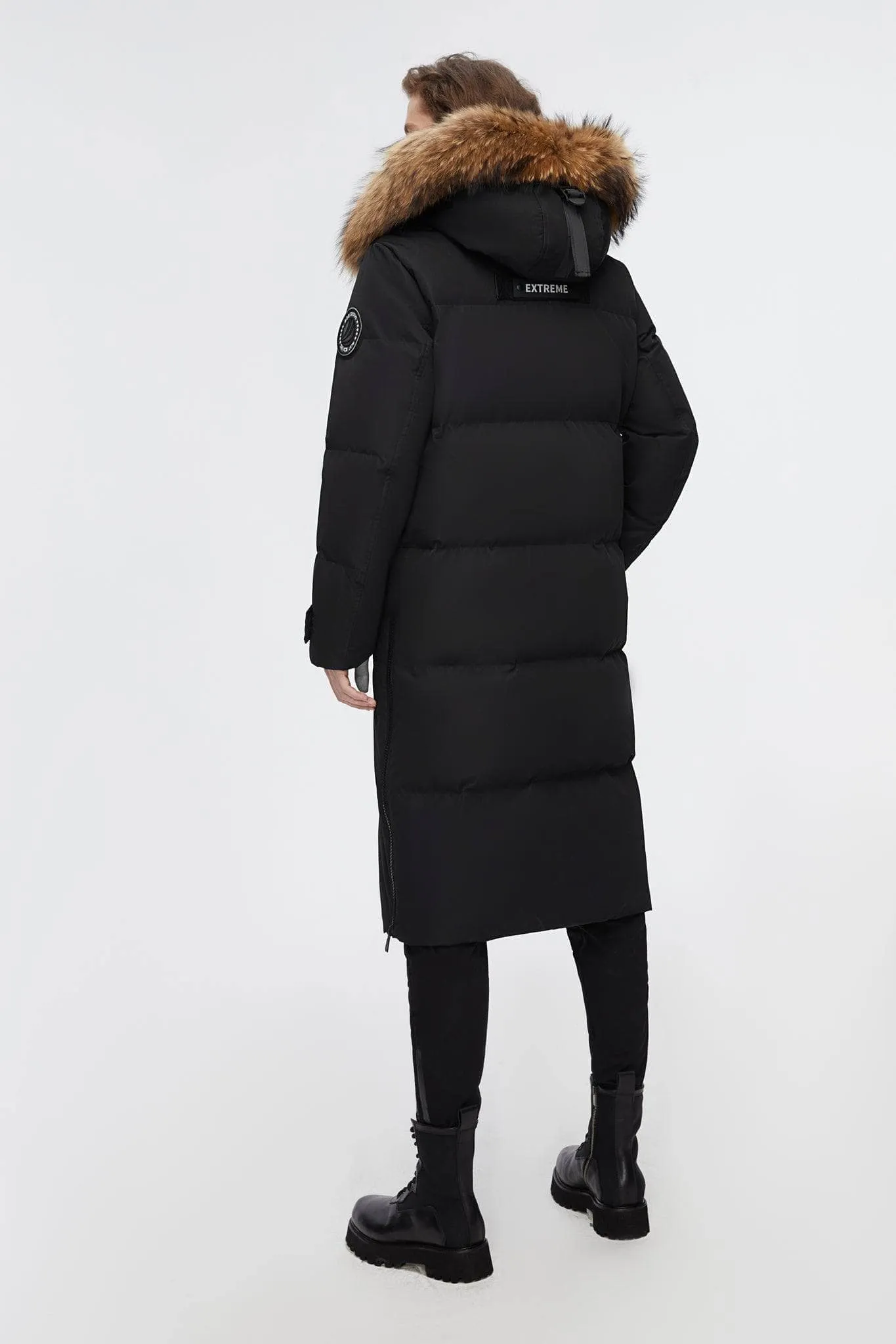 Long Goose Down Jacket With Hood