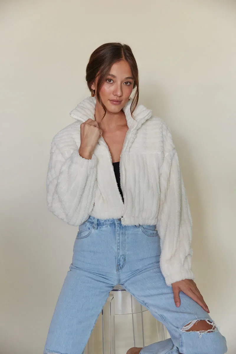 Madison Cropped Plush Jacket