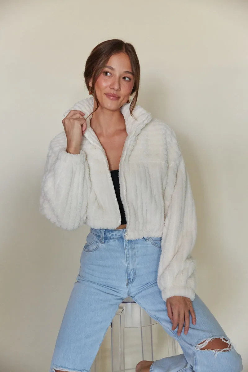 Madison Cropped Plush Jacket