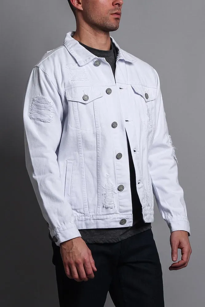 Men's Basic Ripped Jean Jacket