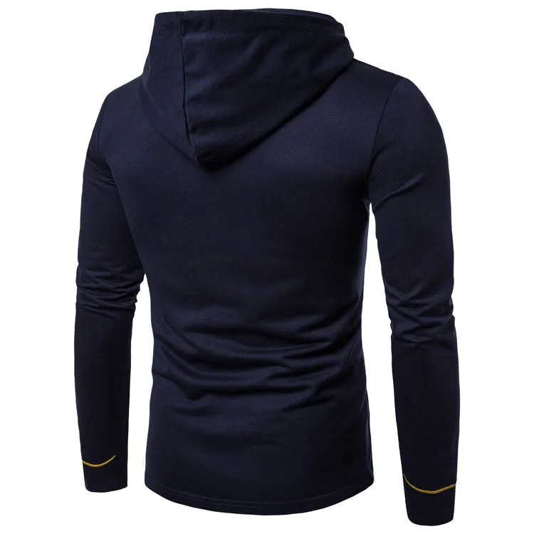 Men's Embroidered Lux Button-Up Hoodie