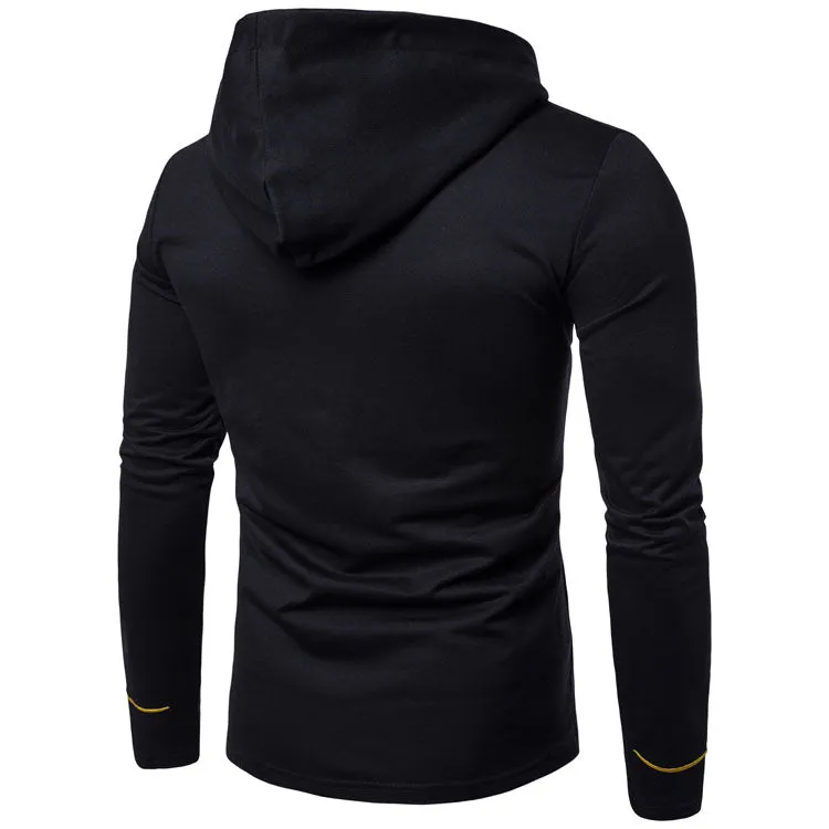 Men's Embroidered Lux Button-Up Hoodie