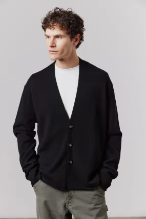 Mens Relaxed Cardigan - Black