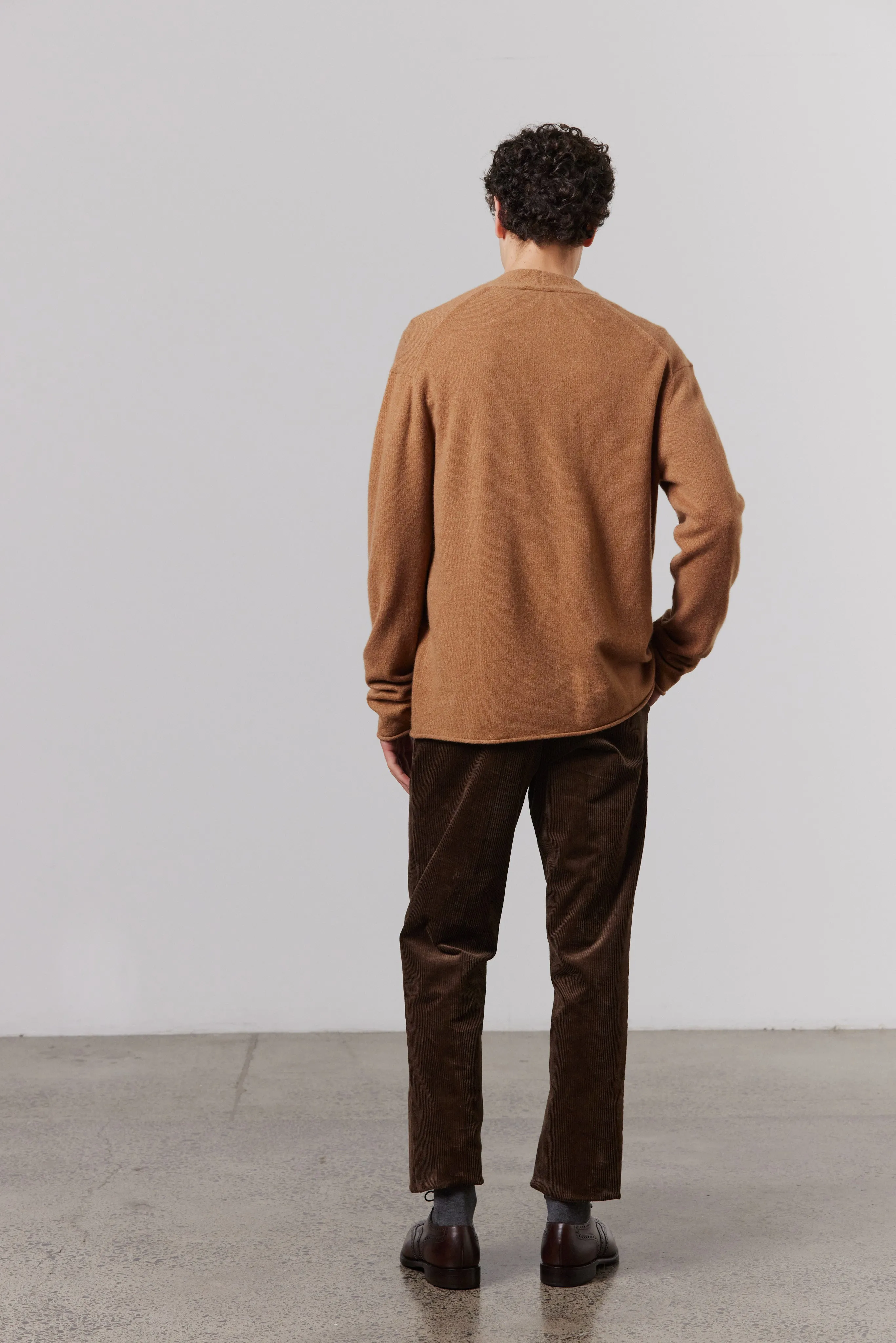 Mens Relaxed Cardigan - Tan