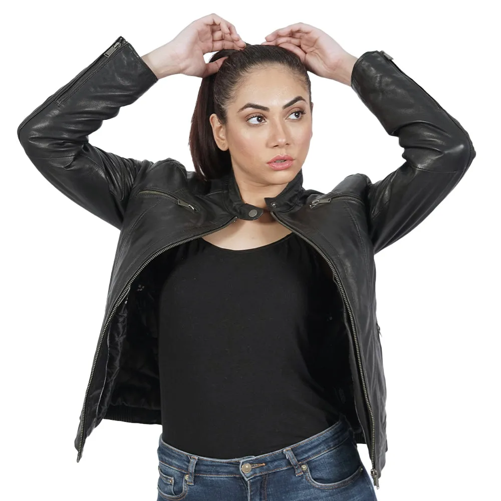 Miak Biker Black Leather Jacket