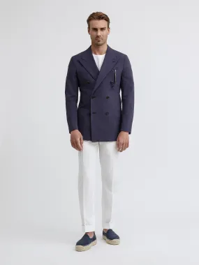 Navy Blue Seersucker Jacket