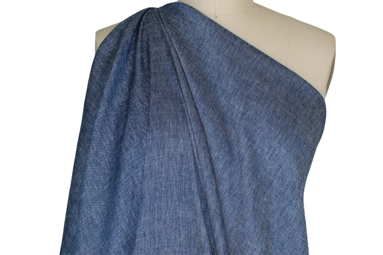 NY Designer Stretch Linen - Denim Heather