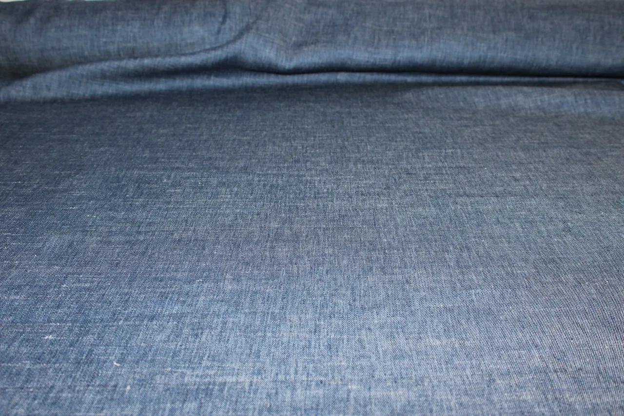 NY Designer Stretch Linen - Denim Heather