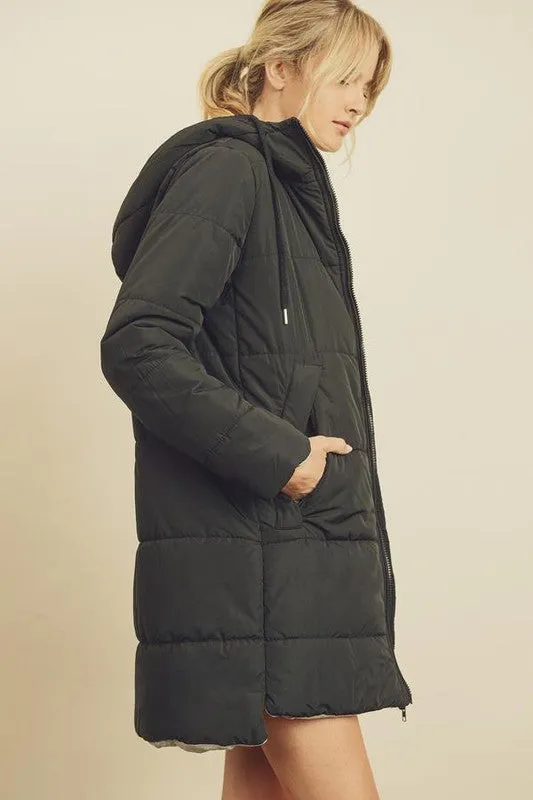 Oversized Puffer Jacket in Black