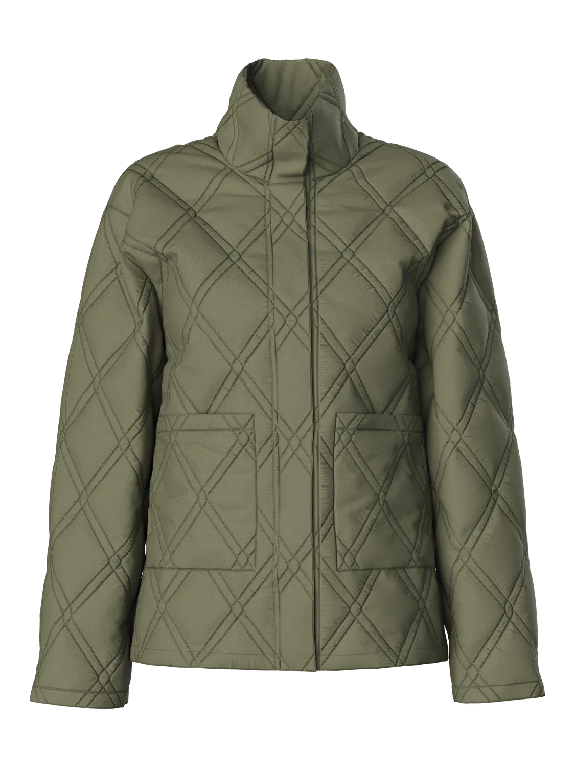 PCMISTA Quilted Jacket - Deep Lichen Green