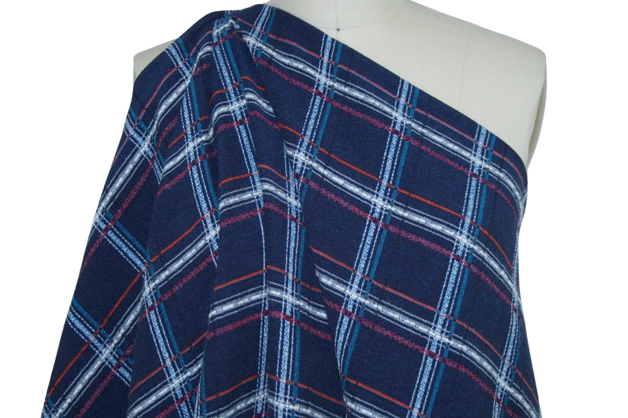 Plaid Cotton Double Cloth - Blue Tones