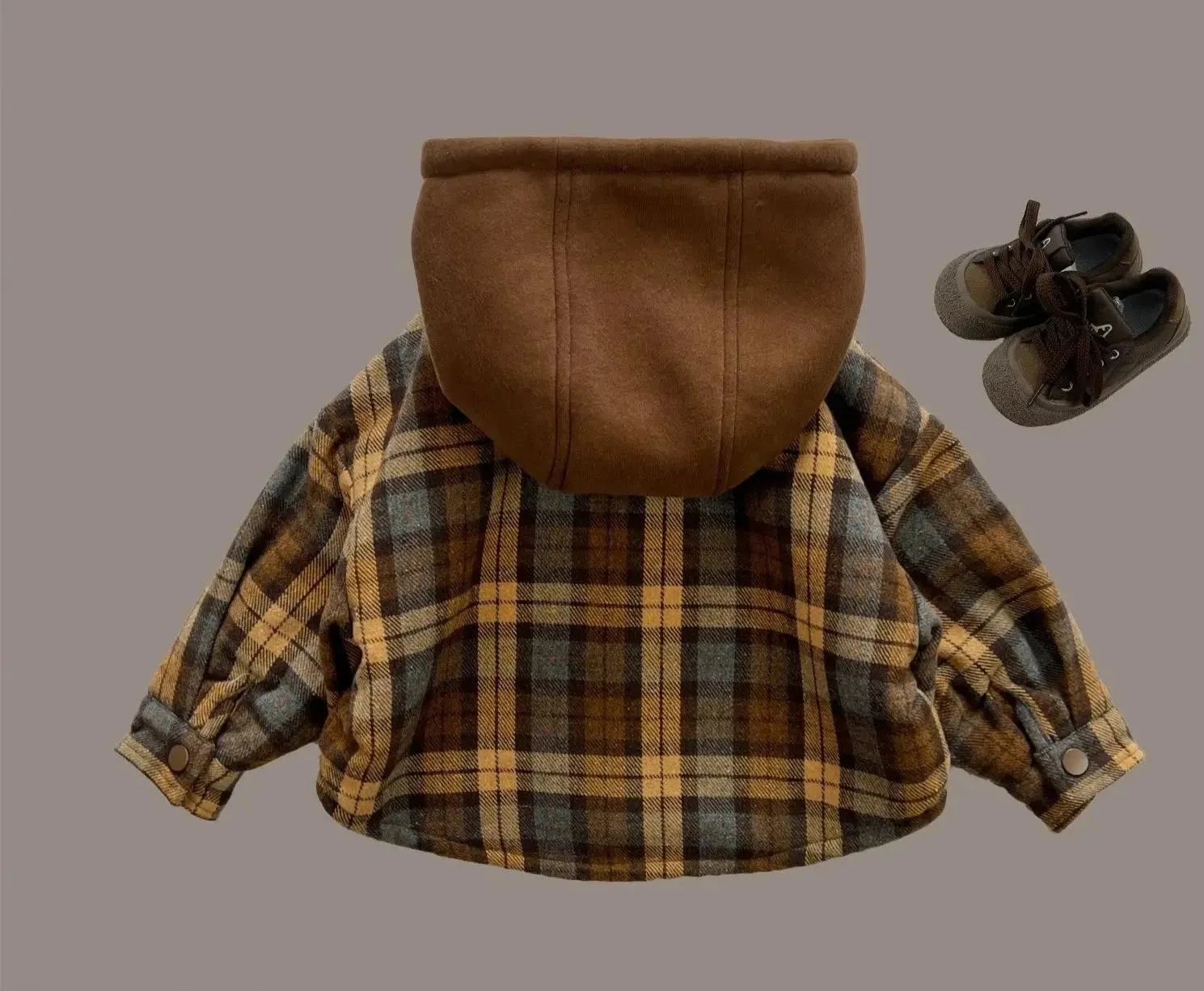 Plaid Hooded Shirt Jacket