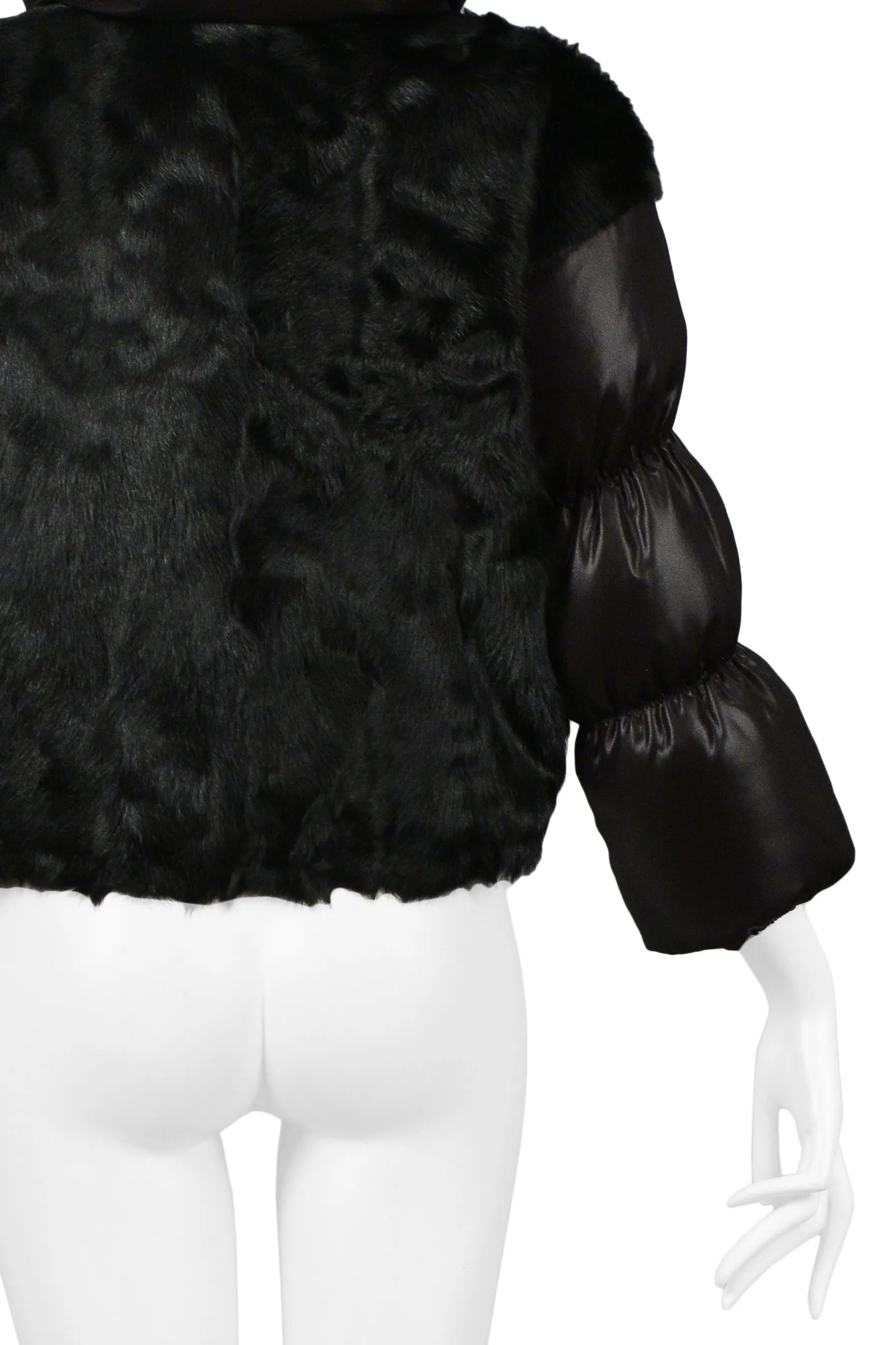 PRADA BLACK GOAT FUR PUFFER JACKET