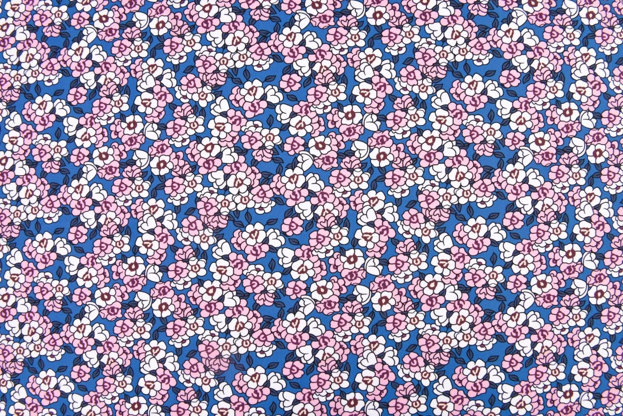 Premium Stretch Silky Satin Digital Print Fabric- Vintage Daisies-#9/1