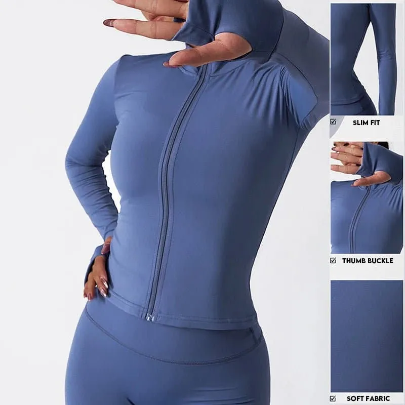 Quick-Drying Yoga Jacket and leggings Spandex & Nylon Blend, Sizes S M L