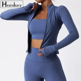 Quick-Drying Yoga Jacket and leggings Spandex & Nylon Blend, Sizes S M L