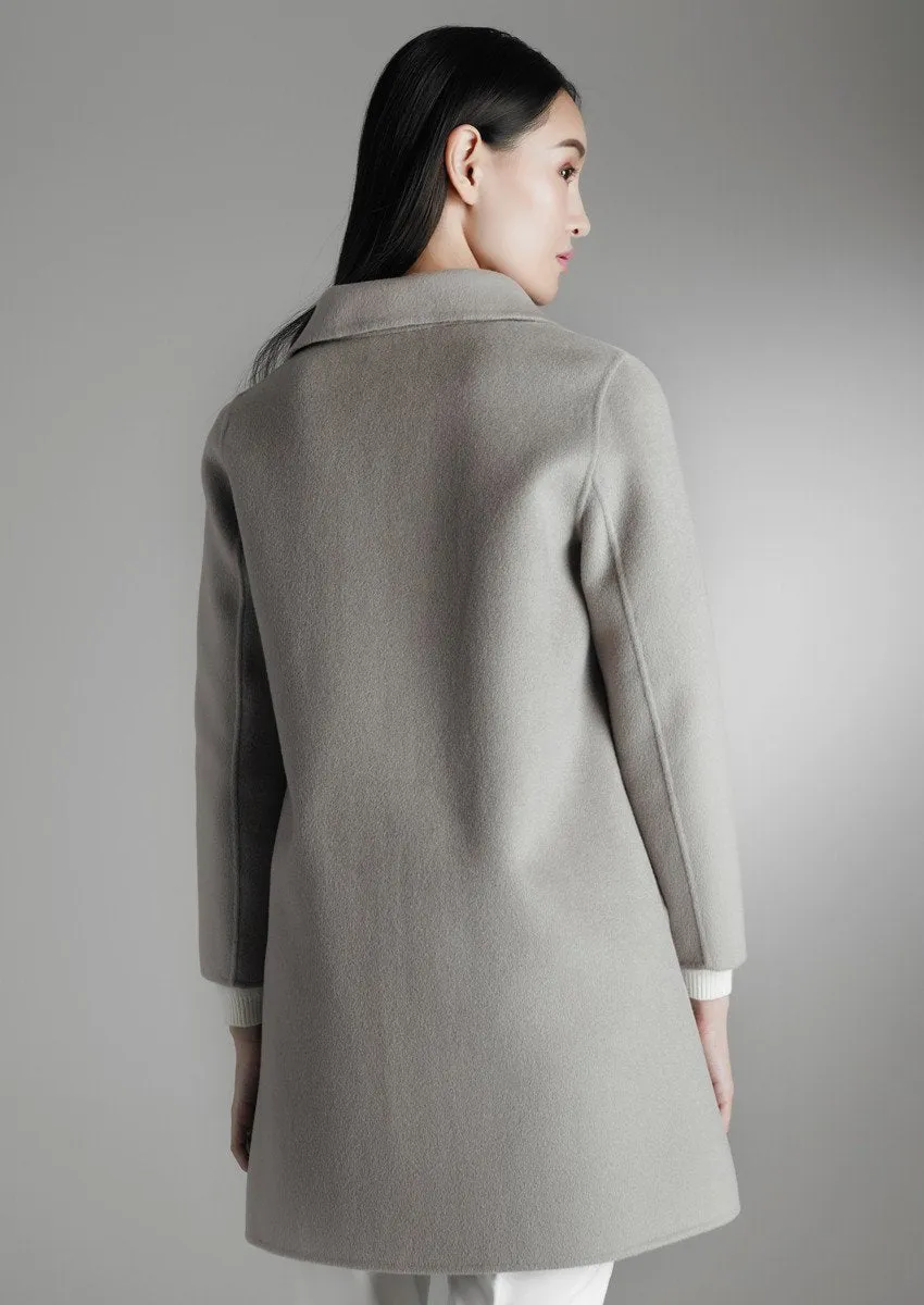 Side-slit cashmere coat