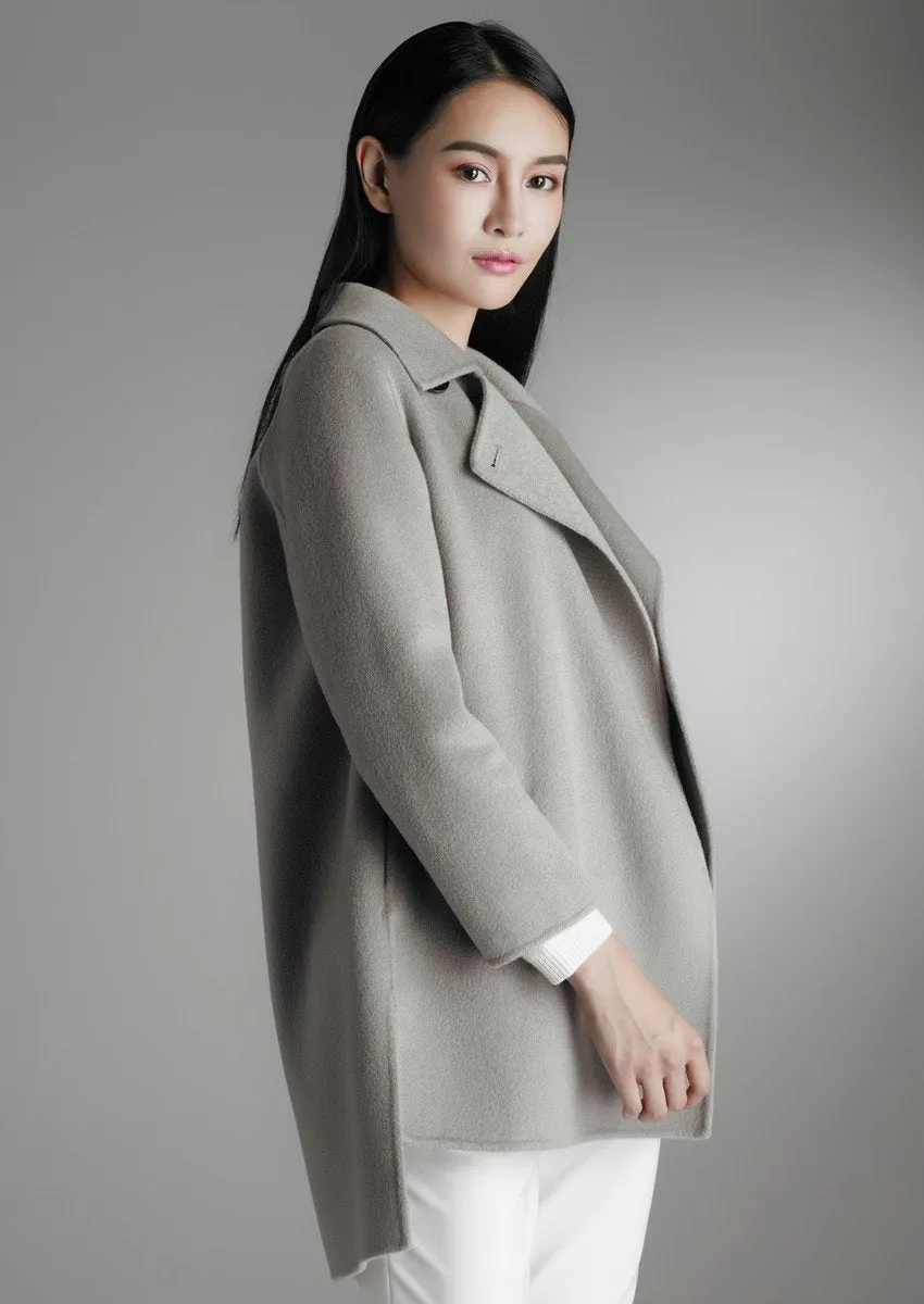 Side-slit cashmere coat