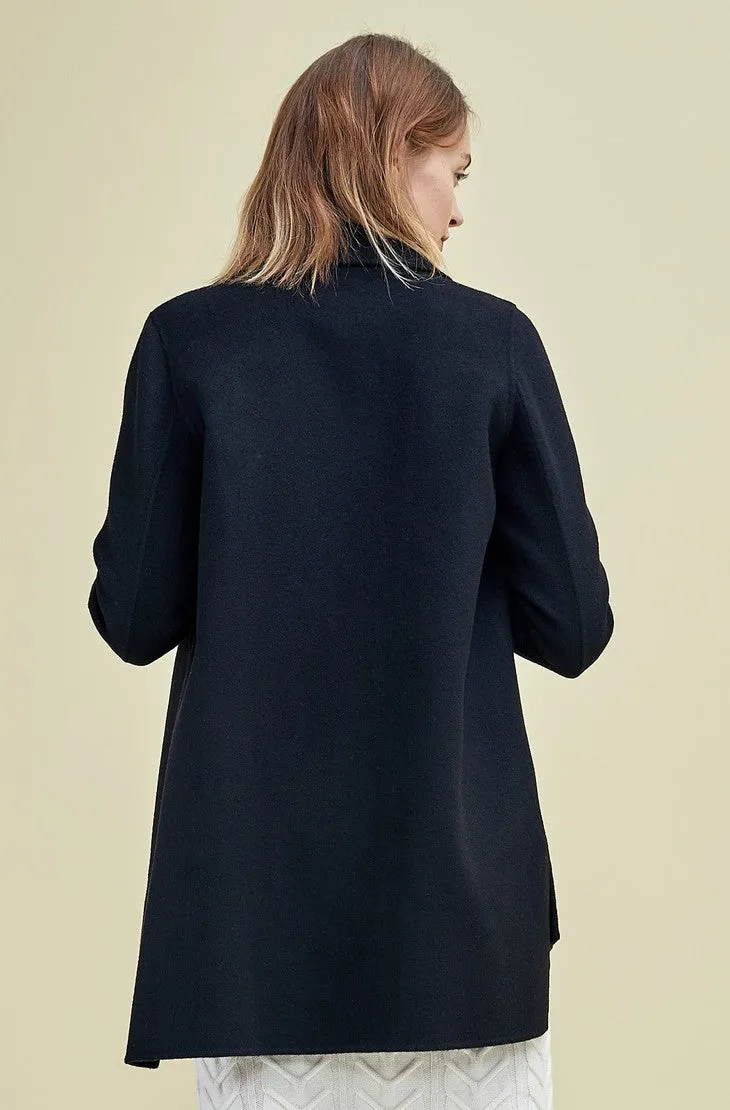 Side-slit cashmere coat