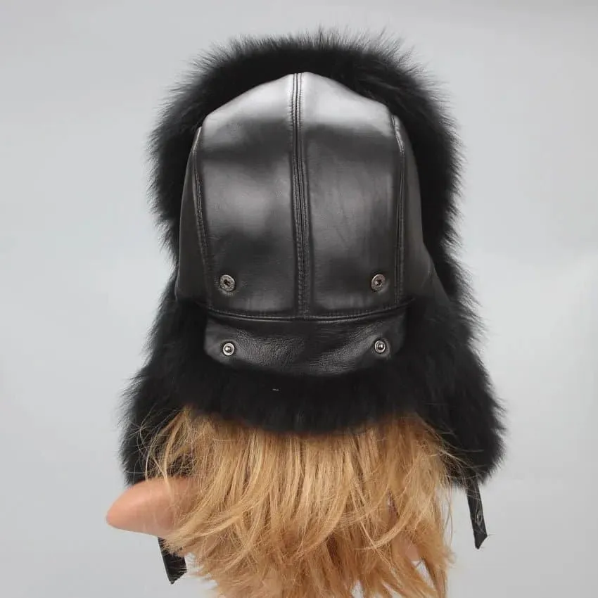 Silver Fox Fur Trapper Cap