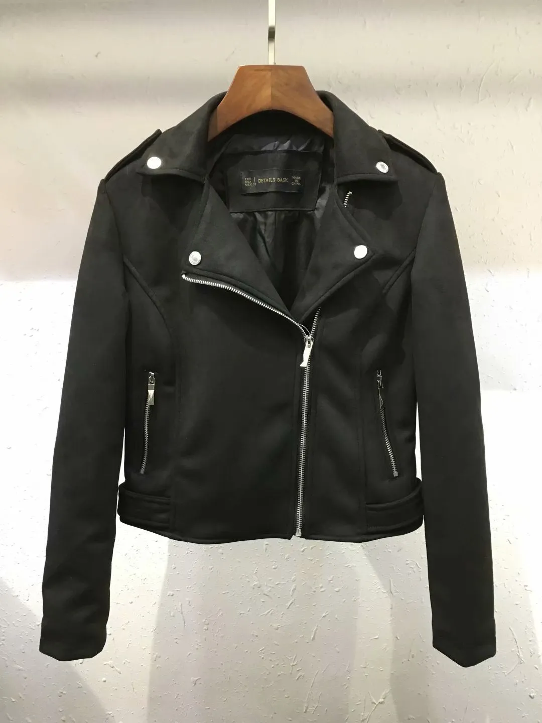 Slim Short Leather Jacket Deerskin Women