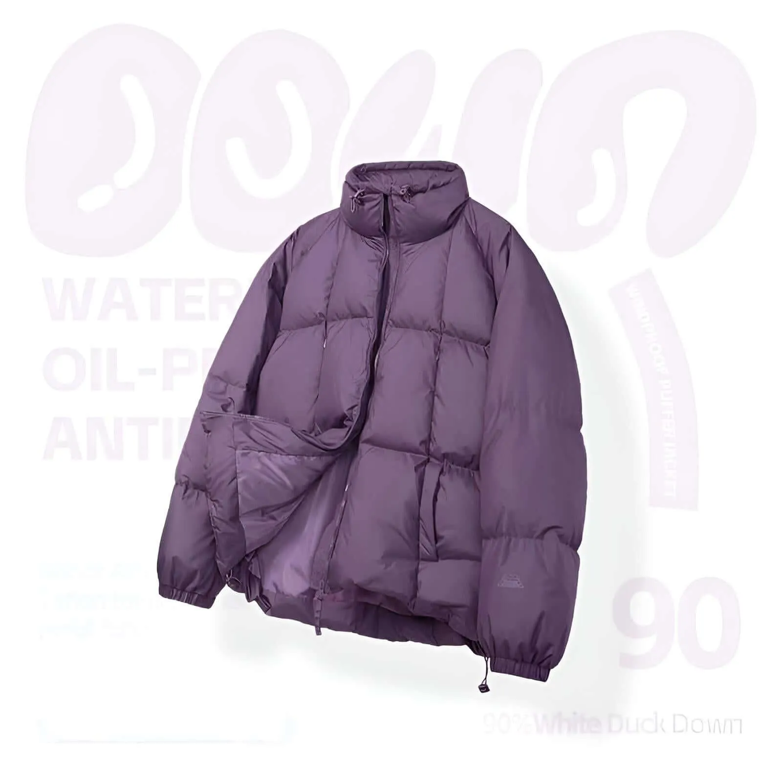 Solid Color Windproof White Duck Down Puffer Jackets for Men & Women