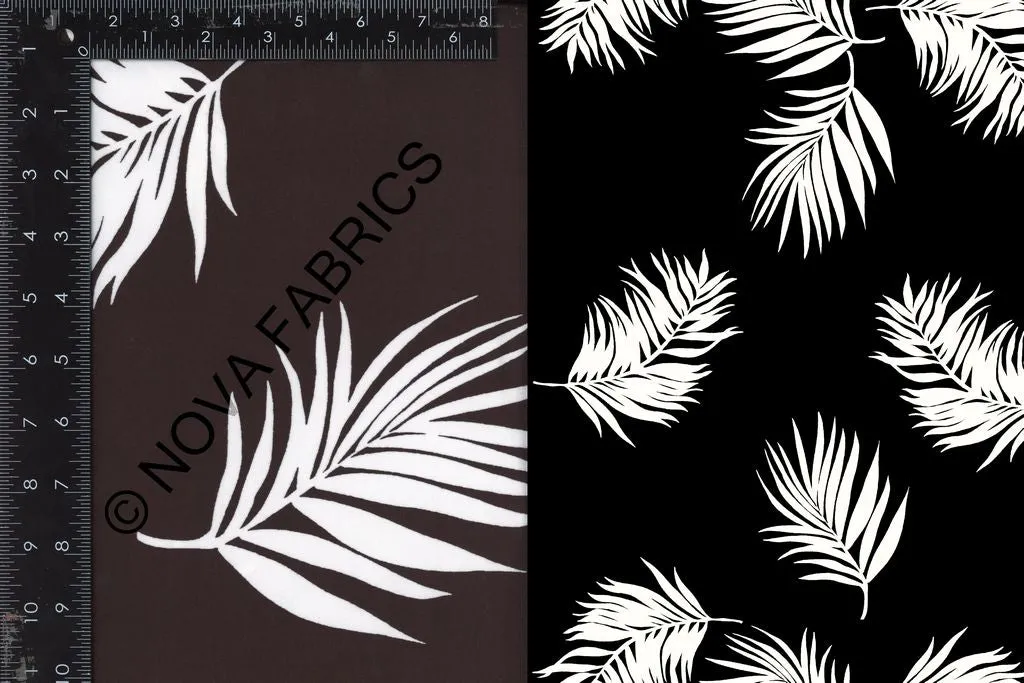 SUPER SOFT POLYESTER SPANDEX DBP / DTY BRUSHED TROPICAL LEAVES [NF00969B-009]